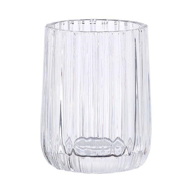 Ribbed Glass Toilet Brush Holder Ribbed Glass Toilet Brush Holder